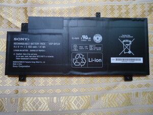 VAIO Li-Ion Battery pack VGP-BPS34 11.1V 650mAh 動作正常品　