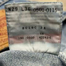 MEXICO製 00年代 Levi's 501 ビンテージ デニム 29×36 刻印190 MADE IN MEXICO 00s_画像6