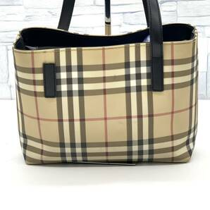 1円■美品■BURBERRY バーバリー ノバチェック PVC レザー ハンドバッグ トートバッグ レディース ベージュ系 ブラウン系 メンズ ビジネスの画像3