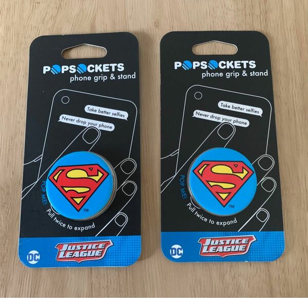 ポップソケッツ スマホ グリップ スタンド スーパーマン pop sockets 2個セット