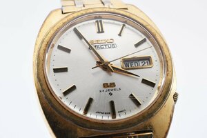 稼働品 セイコー ファイブ アクタス SS デイデイト ゴールド 6106-8420 自動巻き メンズ 腕時計 SEIKO