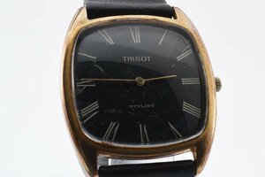 ティソ スタイリスト スクエア ブラックフェイス クォーツ メンズ 腕時計 TISSOT