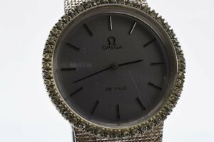 稼働品 オメガ デビル 石付き ラウンド 手巻き レディース 腕時計 OMEGA