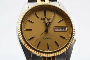 美品 セイコー 7S26-3110 デイト ラウンド コンビ クォーツ メンズ 腕時計 SEIKO