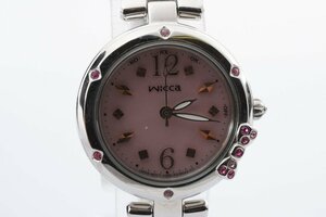 美品 石付き シチズン ウィッカ H338-R005219 ラウンド シルバー ソーラー レディース 腕時計 CITIZEN WICCA
