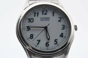 稼働品 シチズン エコドライブ 2D1020282 ラウンド シルバー ソーラー メンズ 腕時計 CITIZEN