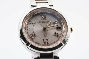 美品 稼働品 シチズン デイト ラウンド H240-T021662 ソーラー レディース 腕時計 CITIZEN