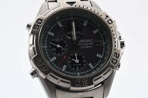 セイコー デイト ラウンド シルバー 7T32-7H40 クォーツ メンズ 腕時計 SEIKO