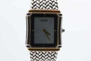 セイコー クレドール 14K 8420-6690 スクエア コンビ クォーツ レディース 腕時計 SEIKO CREDOR