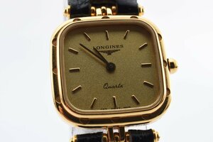 ロンジン スクエア ゴールド クオーツ レディース 腕時計 LONGINES