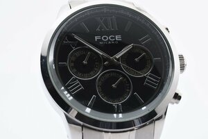 フォース ミラノ クロノグラフ ラウンド FM7501 クォーツ メンズ 腕時計 FOCE MILANO