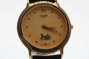  Celine раунд Gold кварц женские наручные часы CELINE
