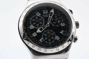  Swatch chronograph Date round silver quartz men's wristwatch SWATCH