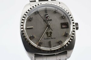 美品 石付き 稼働品 ラドー ゴールデンホース 11896 デイト ラウンド シルバー 自動巻き メンズ 腕時計 RADO