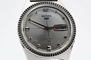 美品 稼働品 セイコー ファイブ 5126-8030 デイデイト ラウンド シルバー 自動巻き メンズ 腕時計 SEIKO