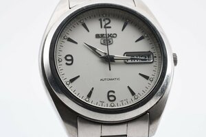 セイコー ファイブ 7626-0060 デイデイト ラウンド シルバー 自動巻き メンズ 腕時計 SEIKO
