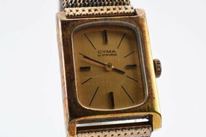  operation goods Cima synchrone square Gold hand winding men's wristwatch CYMA