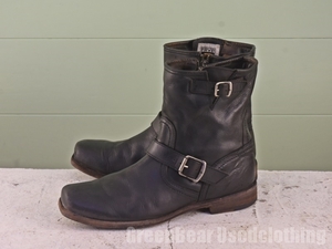 A244 men's fly FRYE ring boots wise small . black black 9D 27cm