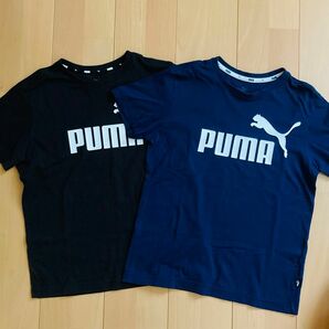 PUMAプーマ Tシャツ サイズ150 男の子 ブラック　ブルー　2枚セット