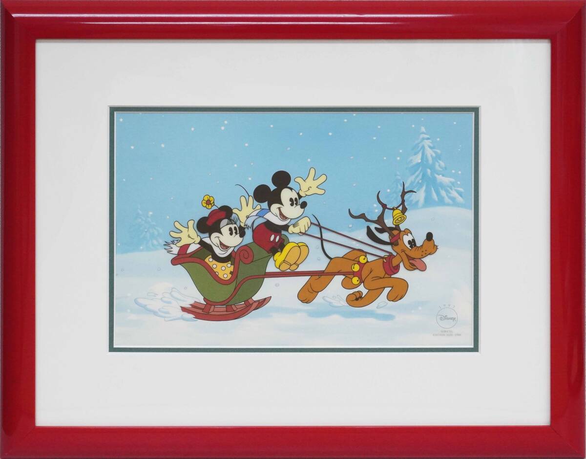 Disney ミッキー ミニー セリグラフ セル画 ディズニー限定 ミッキー・ミニー・プルート セル画 ディズニー