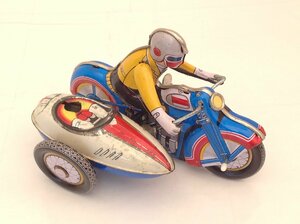 [ secondhand goods ] Showa Retro toy tin plate made side-car attaching . motorcycle Classic side-car .... type operation goods 