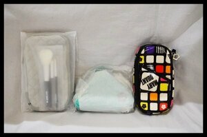 MARY QUANT MAKEUP щетка & кейс / треугольник сумка / мульти- сумка 3 позиций комплект Mary Quant 