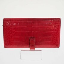 ●中古●HERMES エルメス ベアンスフレ アリゲーター □L刻印　レッド ※本体のみ_画像2