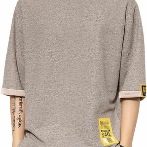 [Anzn] Tシャツ メンズ 半袖 夏服 ション カットソー カジュアル メンズ tシャツ ゆったり 大きいサイズ【アンズ/Ｌサイズ】