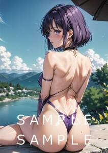1 sailor Saturn Pretty Soldier Sailor Moon anime A4 poster same person fan art sexy beautiful young lady .. cosplay 