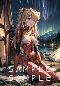 41 Neon Genesis Evangelion ..* Aska * Langley same person A4 poster illustration same person beautiful young lady fan art anime sexy 