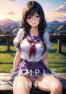 48　化物語 羽川翼 アニメ A4 ポスター 同人 高品質 オリジナル イラスト アート セクシー 美少女 巨乳 コスプレ 匿名配送