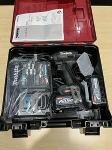  Makita 40v rechargeable impact driver TD002GRDXB black battery BL4025× 2 ps * charger DC40RA* case attaching unused 