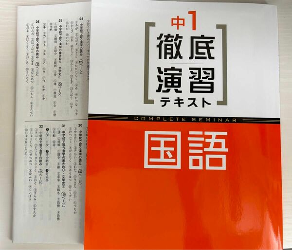 【塾教材】中学１年　国語　徹底演習テキスト　問題集