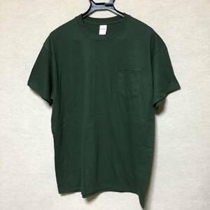 新品未使用 GILDAN ギルダン 半袖Tシャツ ポケット付き フォレストグリーン XL