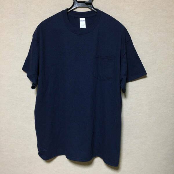 新品未使用 GILDAN ギルダン 半袖Tシャツ ポケット付き ネイビー 紺 XL