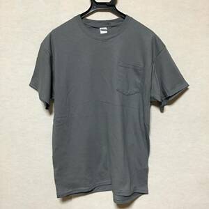 新品未使用 GILDAN ギルダン 半袖Tシャツ ポケット付き チャコールグレー L