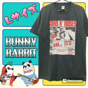 ロックTシャツLサイズ　BUNNYRABBIT 【0184-b-L】