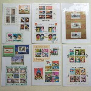 【知】外国切手 北朝鮮 小型シート17種　記念主体(済) 大量 おまとめ　お家で過ごそう 切手を楽しもう /2718