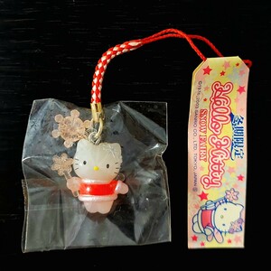 送料200円～☆希少!未使用!サンリオ ハローキティ「2003 冬期限定 スノーフェアリーver.」HELLO KITTY 根付け マスコット ストラップ