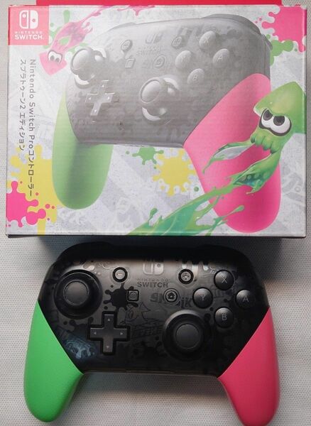純正品 Nintendo Switch Proコントローラー スプラトゥーン2 エディション ジャンク品 箱付き