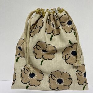 ハンドメイド★巾着　巾着袋　花柄　裏地あり