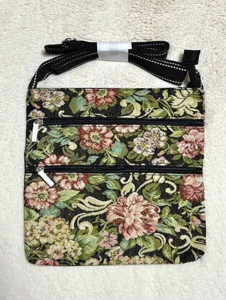 【新品・未使用】ゴブラン ショルダーバッグ お花柄