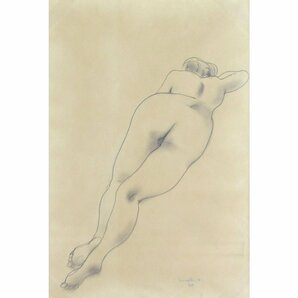 【GINZA絵画館】古沢岩美 パステル画８号・裸婦・１９５５年作・１点もの Y51T0B6V7C5X3Qの画像3