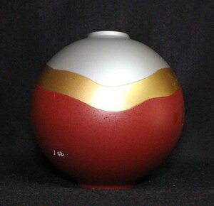 [銅花器f59]◆花瓶　銀 金 赤色 I sa◆16cm VASE 花生 isa 1sa