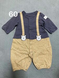 50-70 ロンパース ベビー服 くま ボーダー 男の子 女の子 綿100