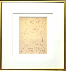 Art hand Auction (2-4593)亨利·马蒂斯女性形象丝网印刷纸盒画带框 [Ryokuwado], 艺术品, 印刷, 丝网印刷