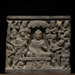 ■観心・時代旧蔵■C6509クシャーン朝時代 仏教古美術・ 時代古仏 ガンダーラ