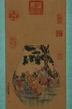 ■観心・時代旧蔵■C5551『中国古画 清時代 王致 絹本立軸』清雍正年製 粉彩人物瓜尊・時代物・古陶磁・古賞物・旧家買出品_画像9