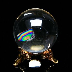 誠安◆天然石高級品虹入りヒマラヤ水晶丸玉 23mm [T294-5343]の画像1