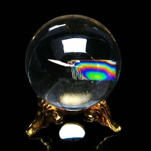 誠安◆天然石高級品虹入りヒマラヤ水晶丸玉 23mm [T294-5343]の画像3
